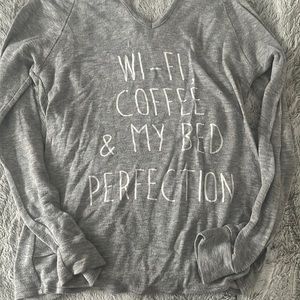 Charlotte Russe “ Wi-Fi, Coffee, and my bed perfection “ sleep shirt Sz M